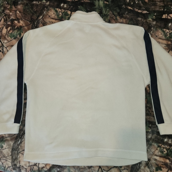 GAP Fleece Sweater Pull Over Quarter Zip, Cream/Navy, Size Large Mens Y2K - Picture 5 of 16